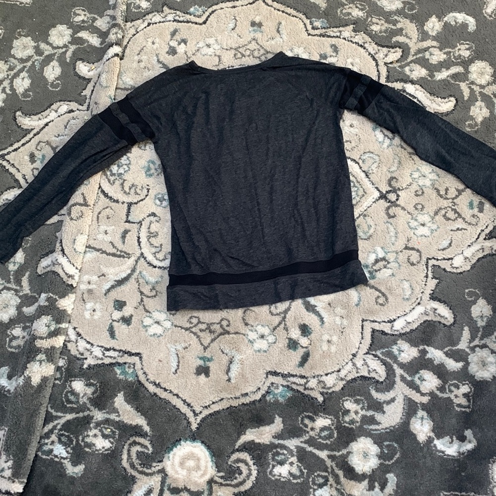 Black Long Sleeved Tee With Stripes